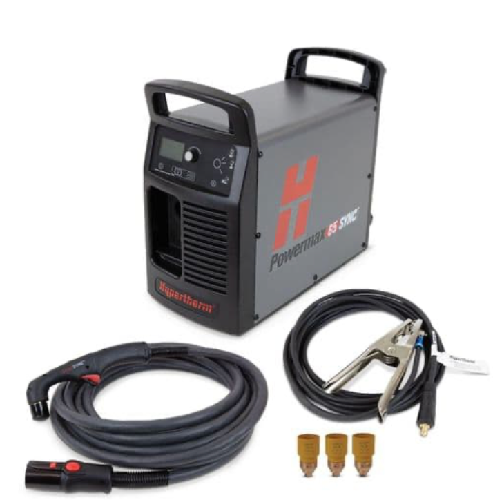 083357 Hypertherm Powermax65 SYNC plasma cutter with 15.2m handheld torch and consumables CE