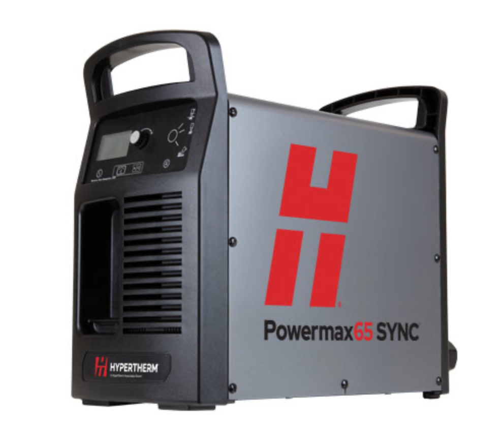 083360 Hypertherm Powermax65 SYNC plasma cutter with 15 + 75 degree handheld torch with consumables