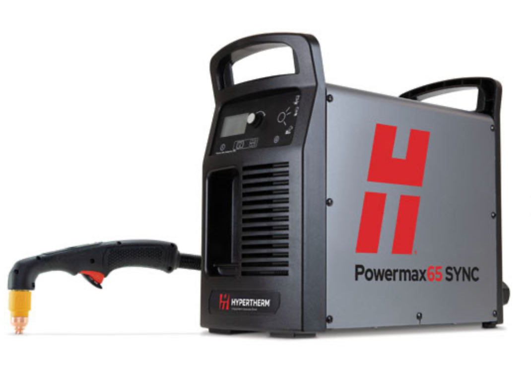 083360 Hypertherm Powermax65 SYNC plasma cutter with 15 + 75 degree handheld torch with consumables