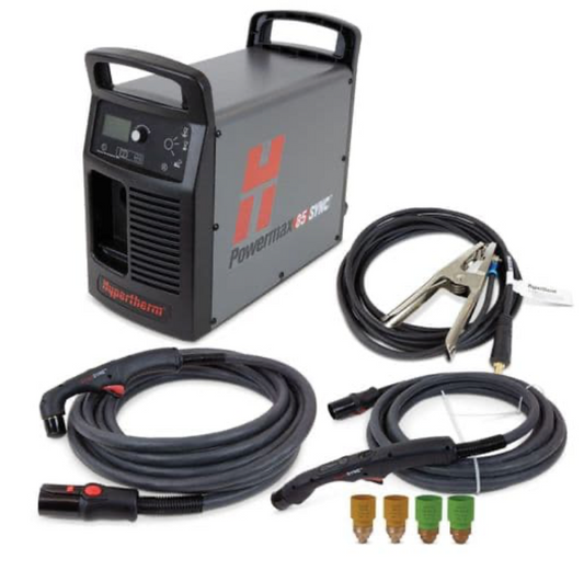 087200 Hypertherm Powermax85 SYNC plasma cutter with 7.6m 15 + 75 degree hand torches CE