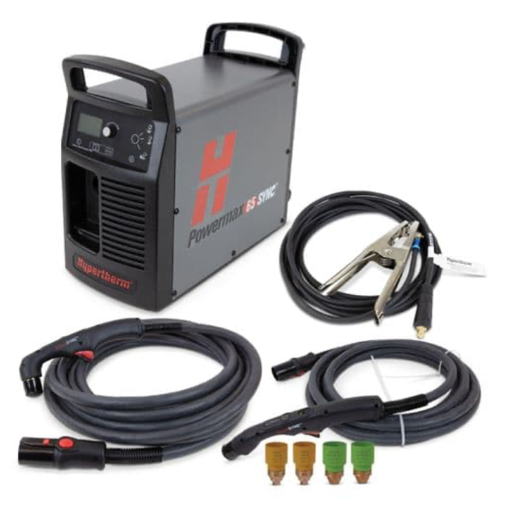 083360 Hypertherm Powermax65 SYNC plasma cutter with 15 + 75 degree handheld torch with consumables